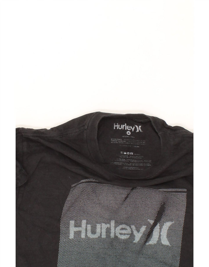 HURLEY Mens Graphic T-Shirt Top Medium Black Cotton Vintage Hurley and Second-Hand Hurley from Messina Hembry 