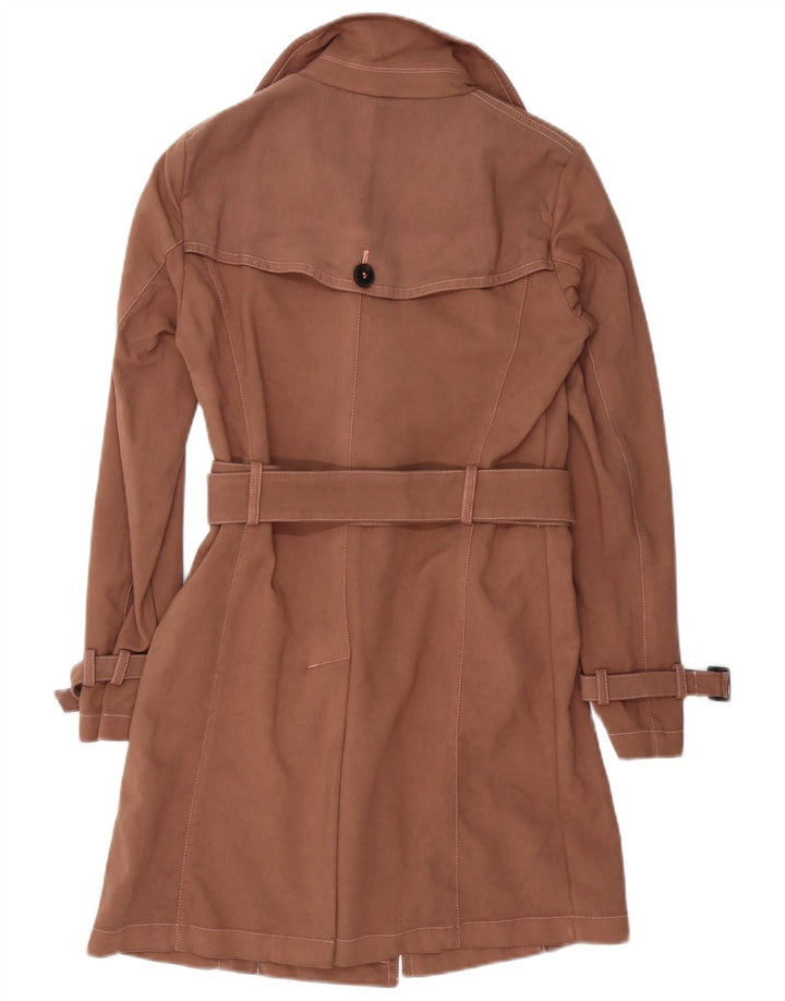 Marella Trench Coat til kvinder UK 10 Lille brun bomuld