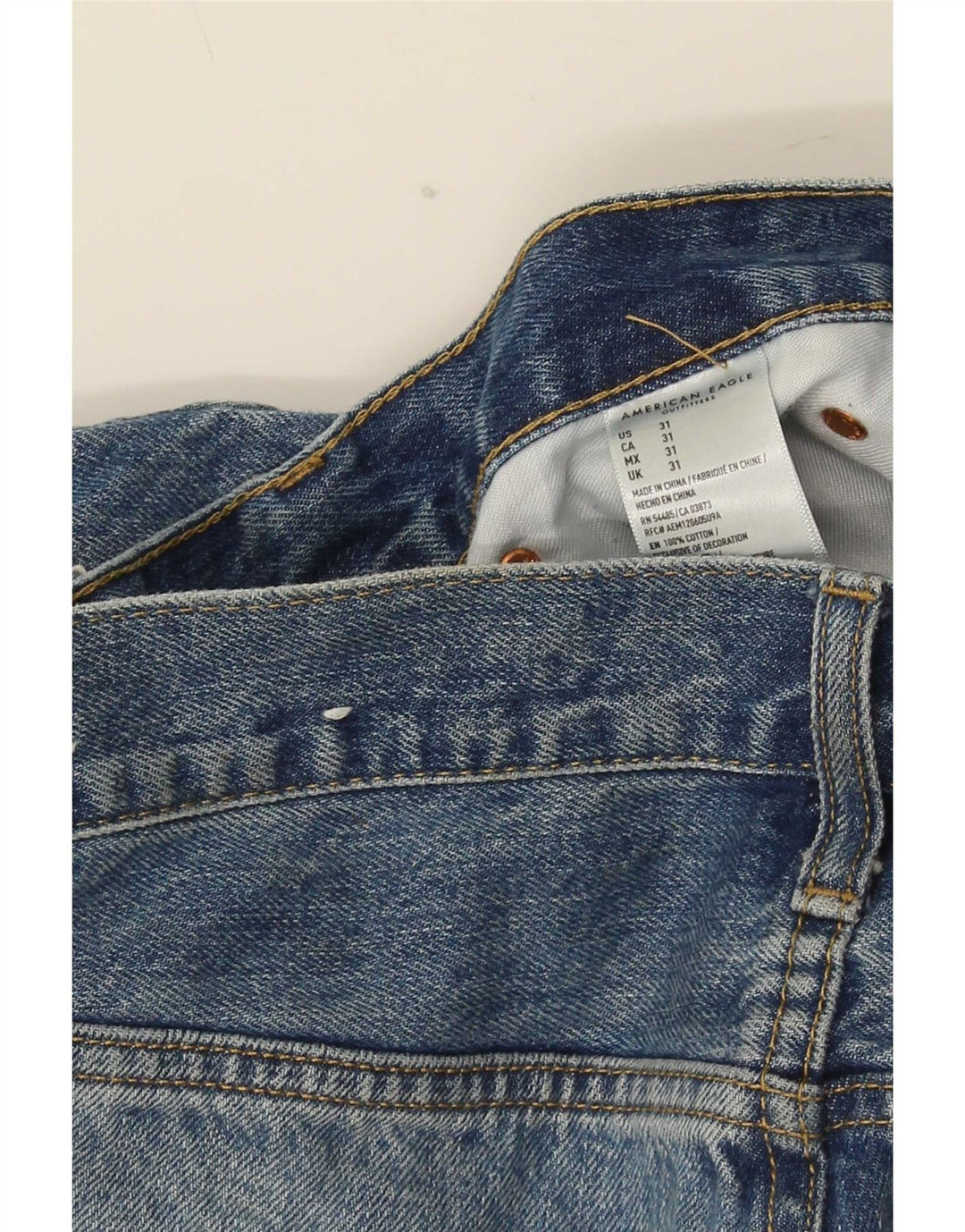 American Eagle Herre Distressed Denim Shorts W31 Medium Blue Cotton