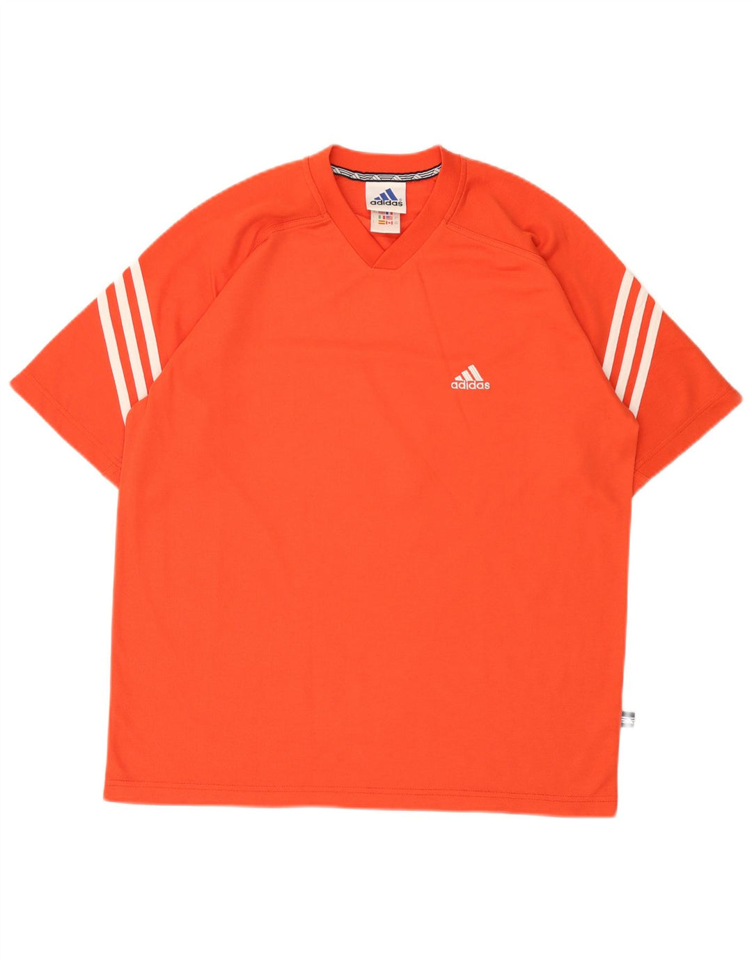 Adidas Herre grafisk T-shirt Top UK 40/42 Medium Orange Polyester
