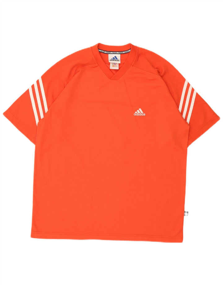 Adidas Herre grafisk T-shirt Top UK 40/42 Medium Orange Polyester