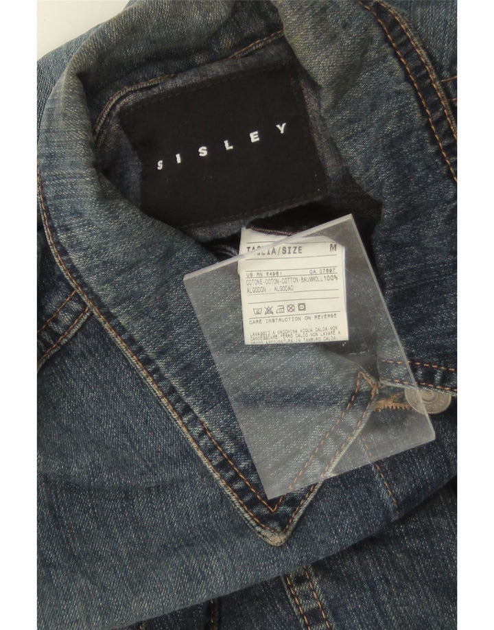 SISLEY Womens Denim Jacket UK 14 Medium Blue Cotton Vintage Sisley and Second-Hand Sisley from Messina Hembry 
