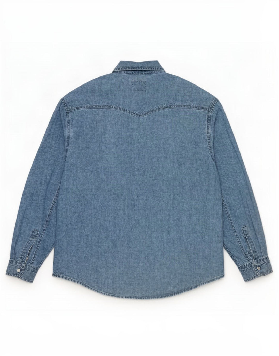 Vintage denimskjorte til mænd, stor blå bomuld