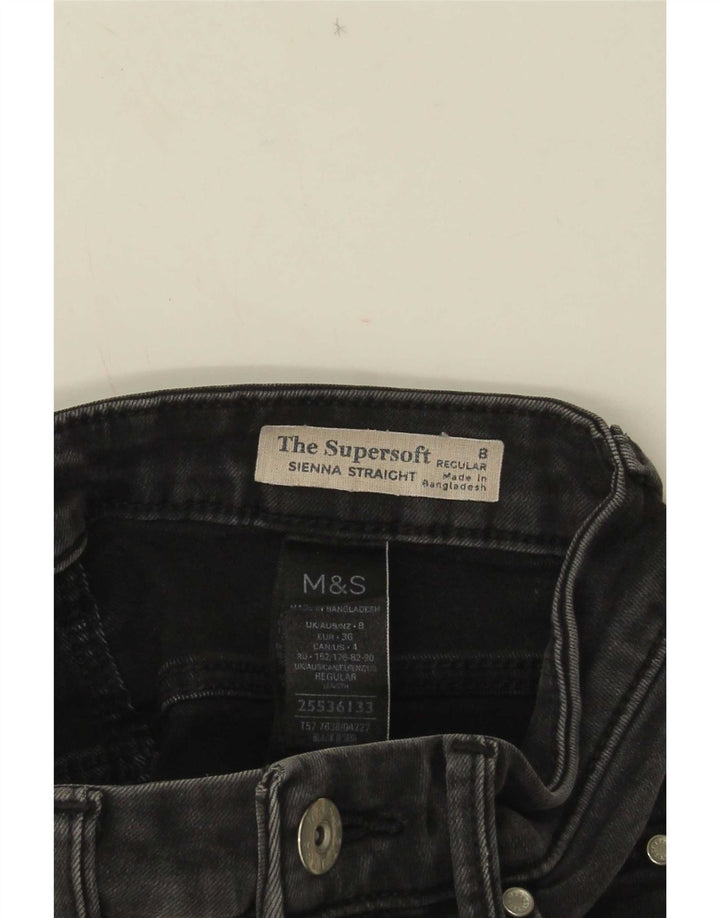 Marks & Spencer Dame Sienna Straight Jeans UK 8 Small W24 L30 Grå