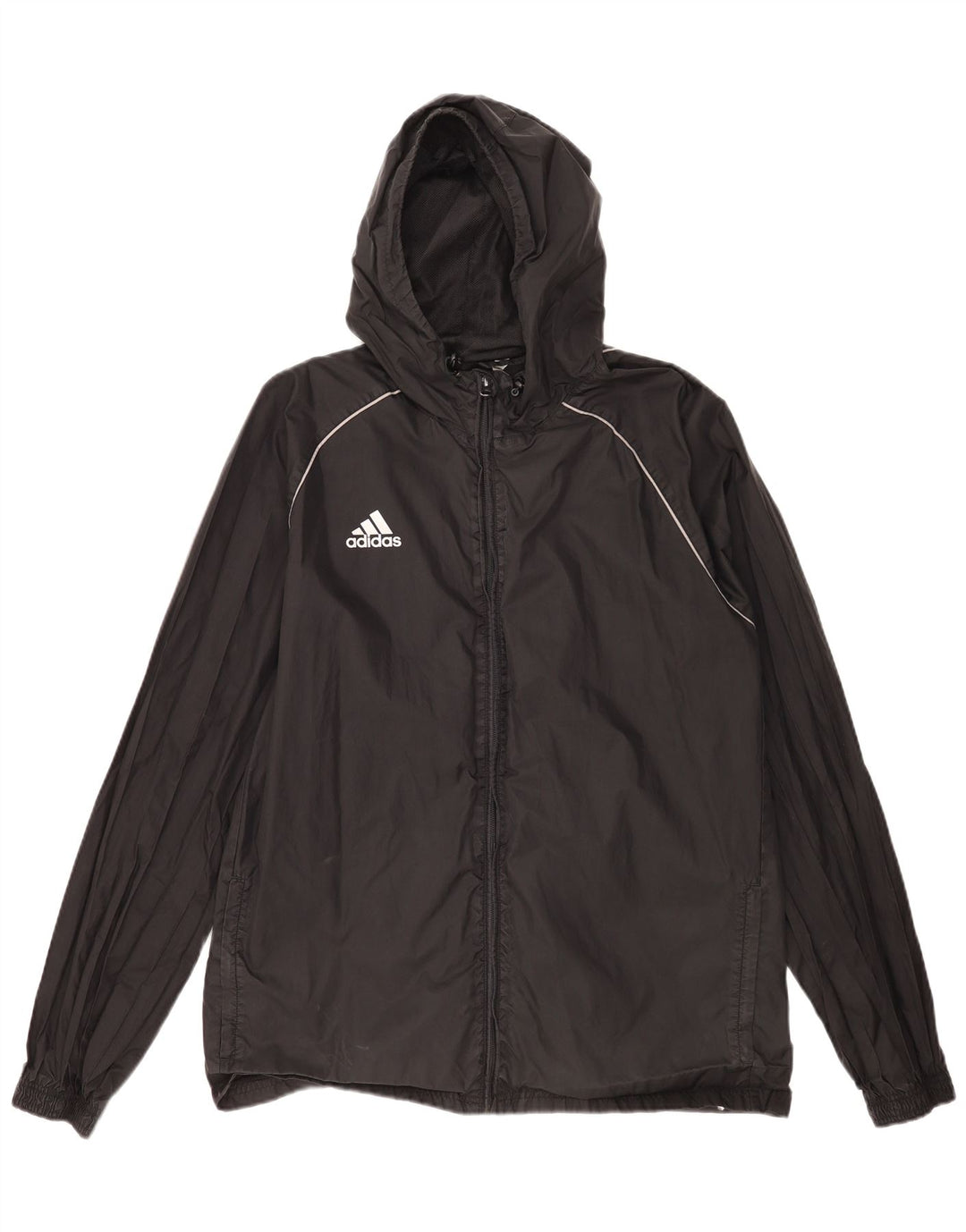 Adidas Regnjakke med hætte til mænd UK 42 XL sort nylon