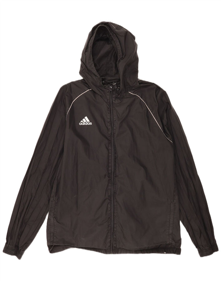 Adidas Regnjakke med hætte til mænd UK 42 XL sort nylon