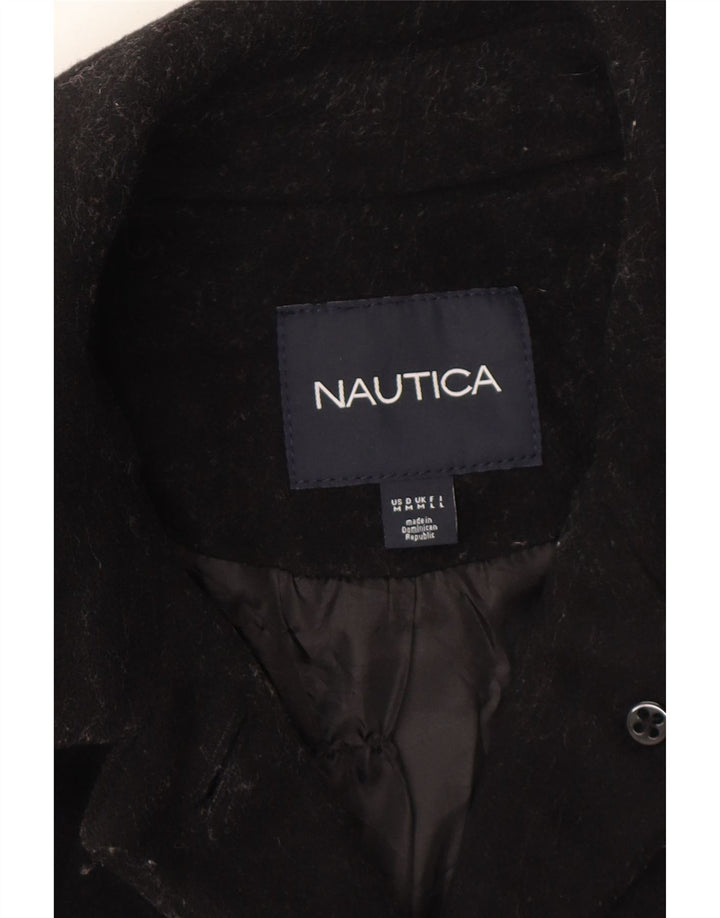 NAUTICA Womens Overcoat UK 14 Medium Black Wool Vintage Nautica and Second-Hand Nautica from Messina Hembry 
