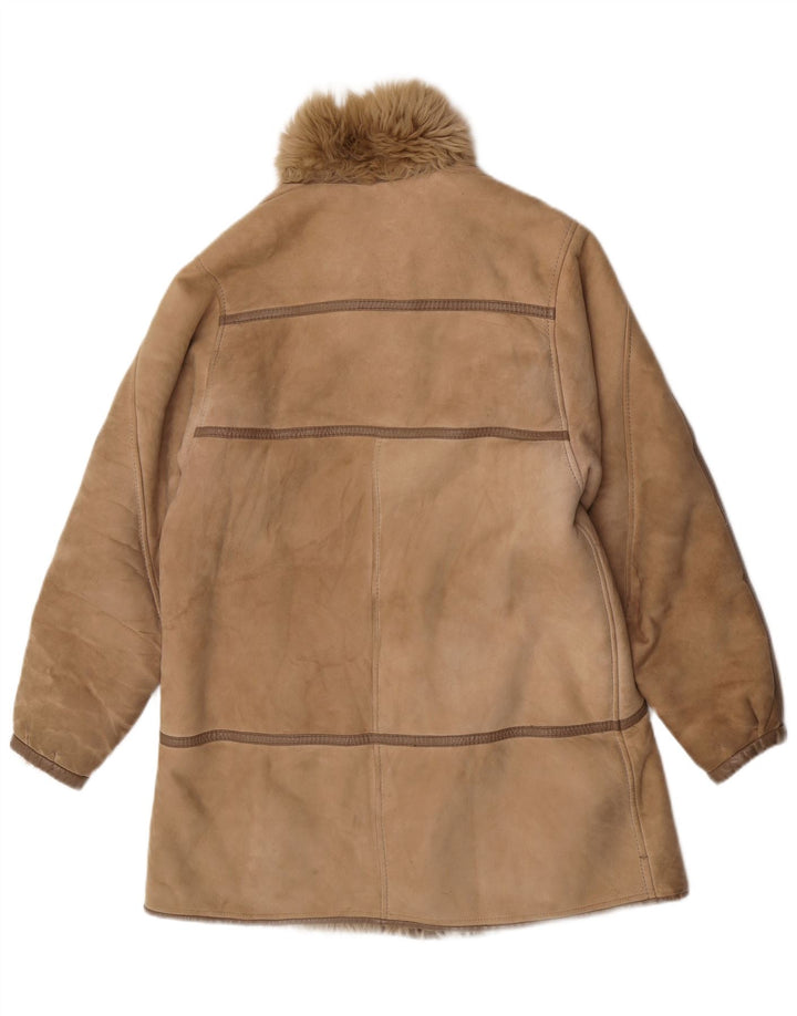 Vintage Dame Shearling Coat UK 14 Medium Brown Shearling