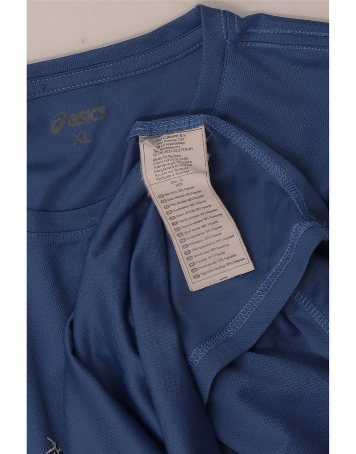 Asics Herre Grafisk T-Shirt Top XL Blå Polyester