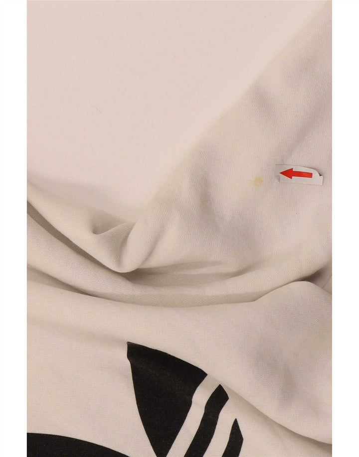 Adidas grafisk sweatshirt til mænd, lille hvid bomuld