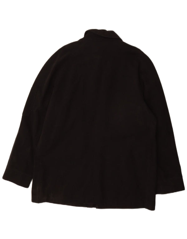 Jaeger Herre Overfrakke UK 42 XL Sort Bomuld