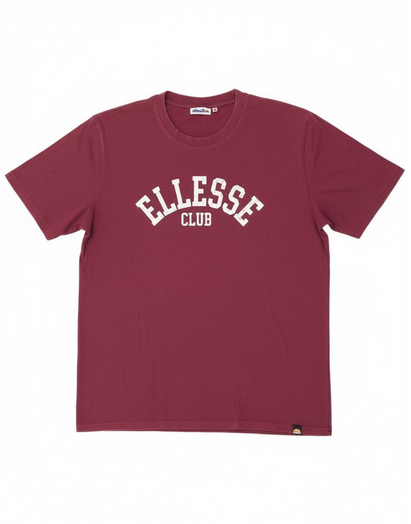 Ellesse Herre grafisk T-shirt Top Stor rødbrun bomuld