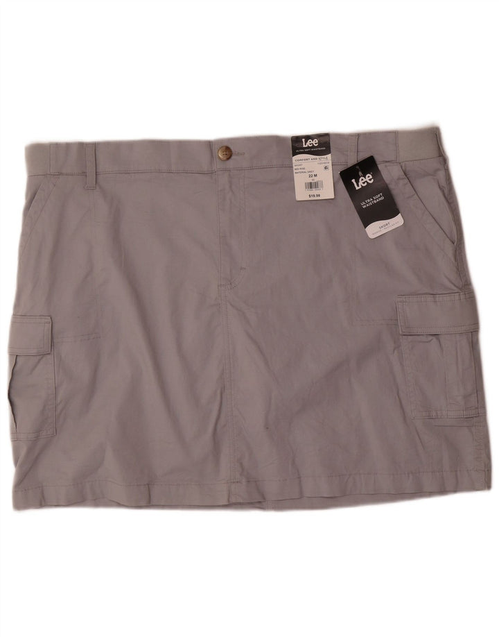LEE Womens Mid Rise Regular Fit Skort US 22 3XL Grå Bomuld