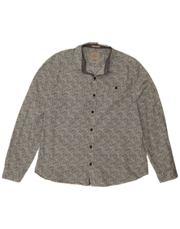 White Stuff Herre Slim Fit skjorte 2XL blå geometrisk bomuld