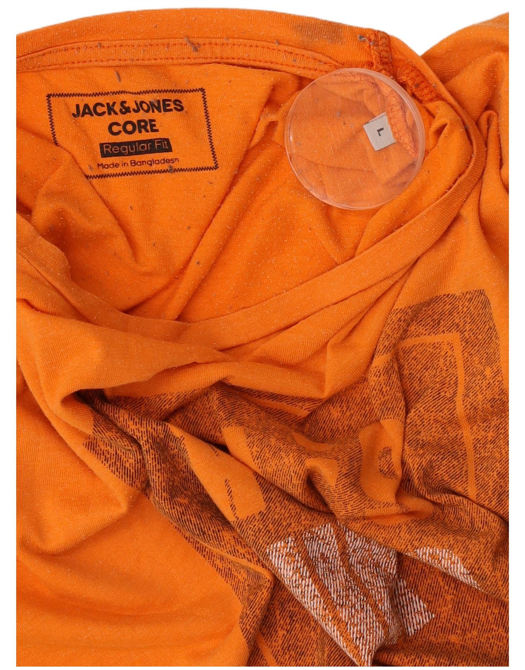 Jack & Jones Herre Regular Fit Grafisk T-Shirt Top Stor Orange