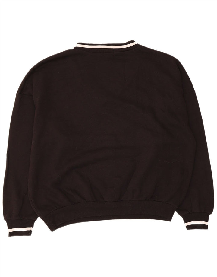 Prettylittlething Graphic Sweatshirt Jumper UK 10 Small Black