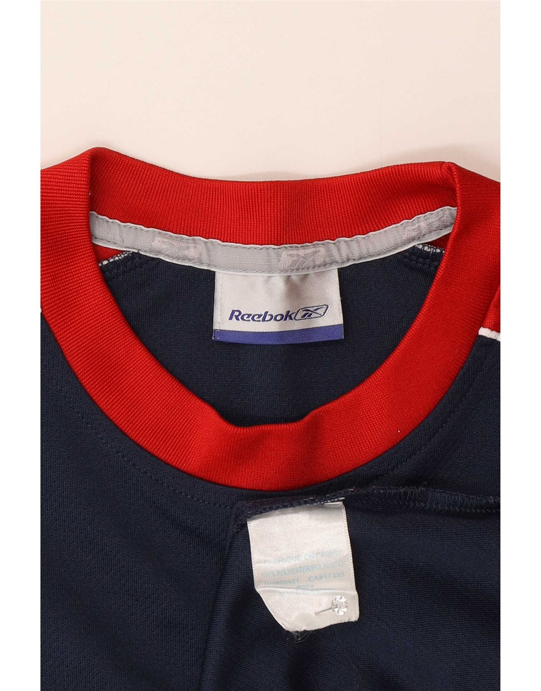 Reebok Herre T-shirt Top Small Navy Blue Colourblock Polyester
