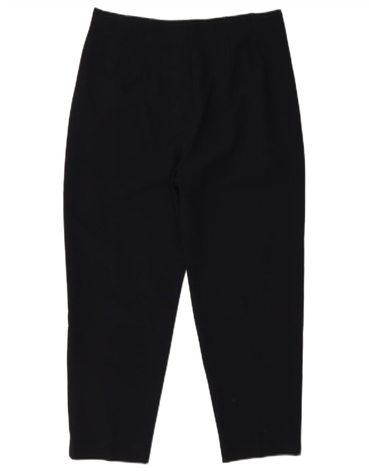 Marks & Spencer Dame Cropped Trousers UK 12 Medium W28 L23 Navy Blue