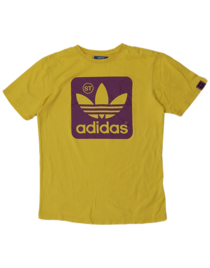 Adidas Herre grafisk T-shirt Top Medium Gul Bomuld