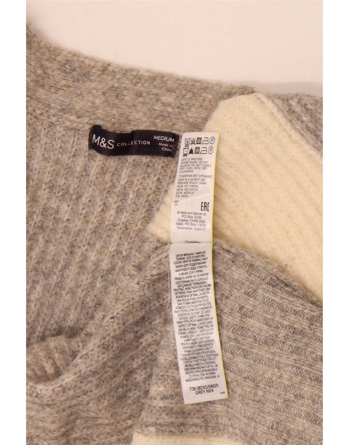 Marks & Spencer Dame Longline Cardigan Sweater UK 14 Medium Grey