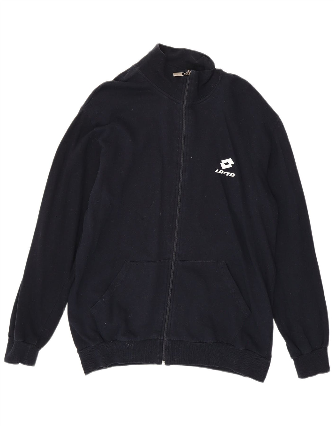 LOTTO Mens Tracksuit Top Jacket 2XL Navy Blue Cotton