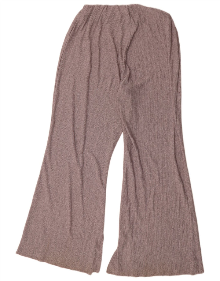 Zara Dame Flare Casual Bukser Large W34 L32 Grå Polyester