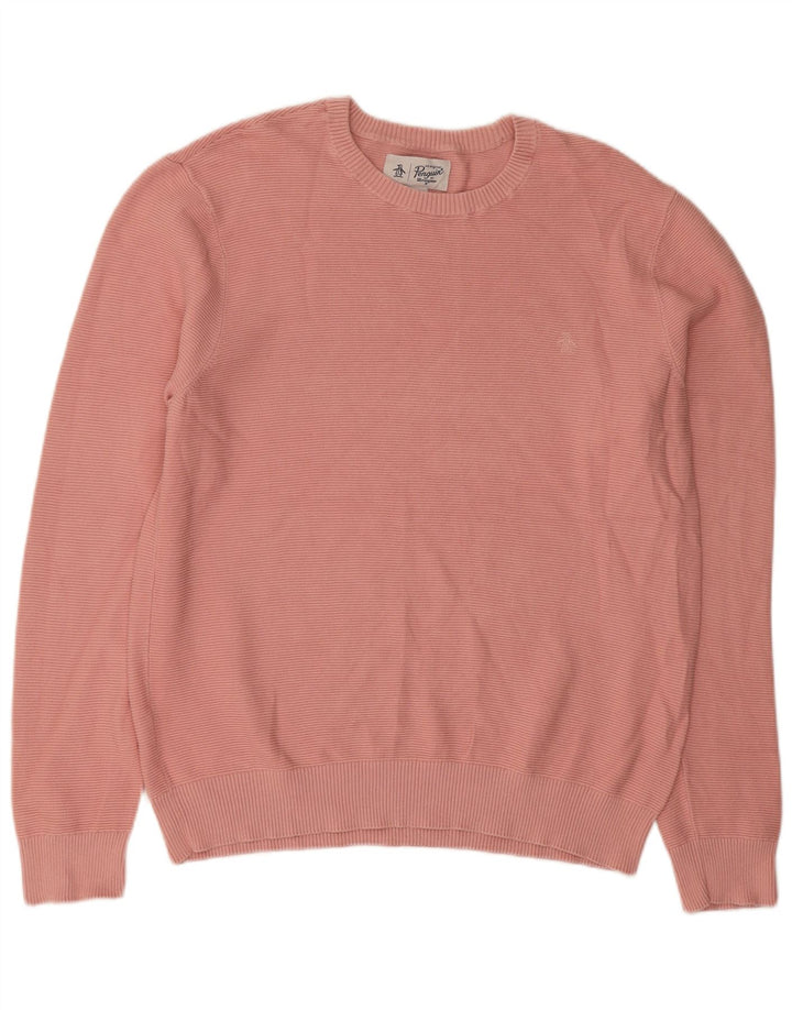 Penguin Herre Crew Neck Jumper Sweater XL Pink Bomuld