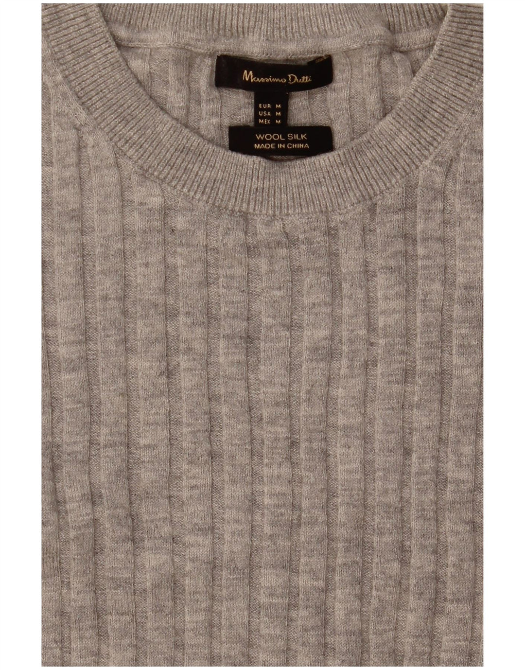 Massimo Dutti Dame Jumper Sweater UK 12 Medium Grå Uld