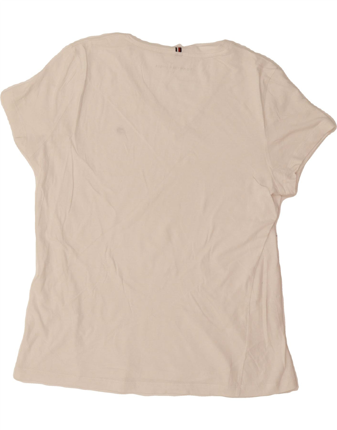 TOMMY HILFIGER Womens T-Shirt Top UK 14 Large White Vintage Tommy Hilfiger and Second-Hand Tommy Hilfiger from Messina Hembry 