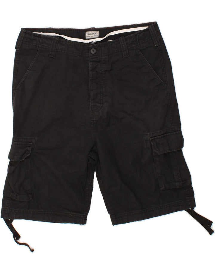 VINTAGE Womens Cargo Shorts XL W36  Black Cotton Vintage Vintage and Second-Hand Vintage from Messina Hembry 
