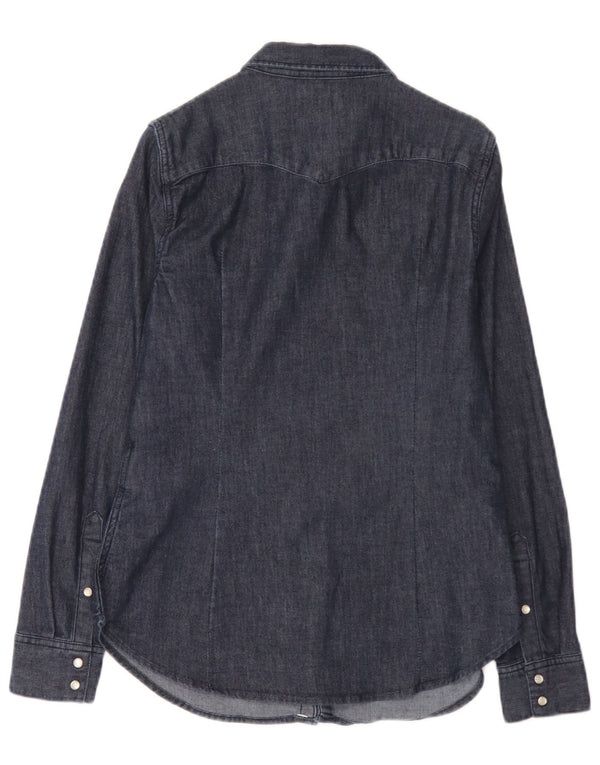 Levi's skræddersyet denimskjorte til kvinder, UK 14 Medium marineblå bomuld