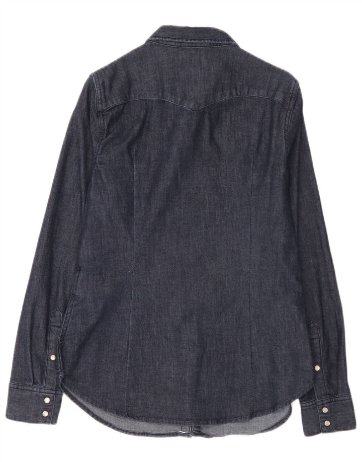 Levi's skræddersyet denimskjorte til kvinder, UK 14 Medium marineblå bomuld