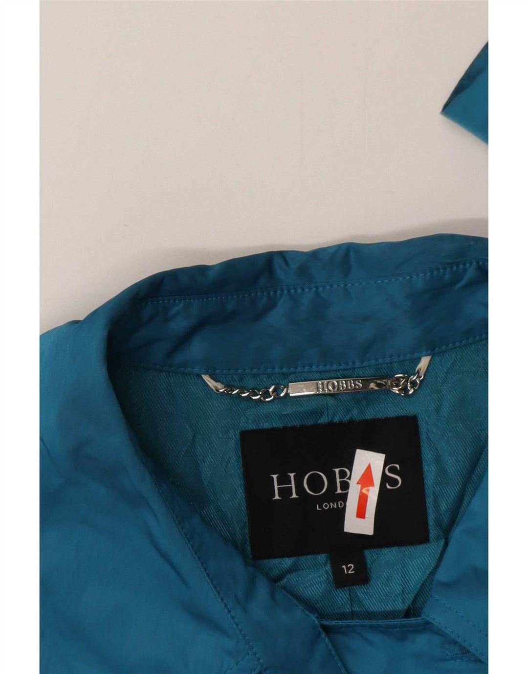 Hobbs Dame Kort Dobbeltradet Trench Coat UK 12 Medium Blue Polyester