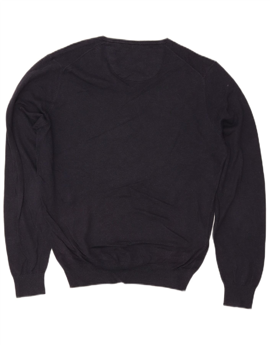 MASSIMO DUTTI Dame Oversized V-hals sweater UK 10 Small Navy Blue