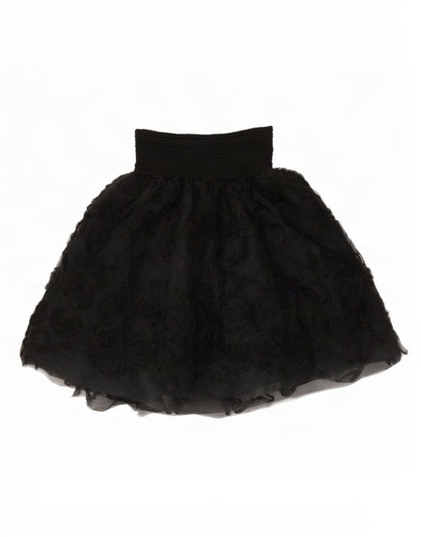 Blumarine Dame Højtalje Tutu Nederdel IT 40 Small W26 Sort Paisley