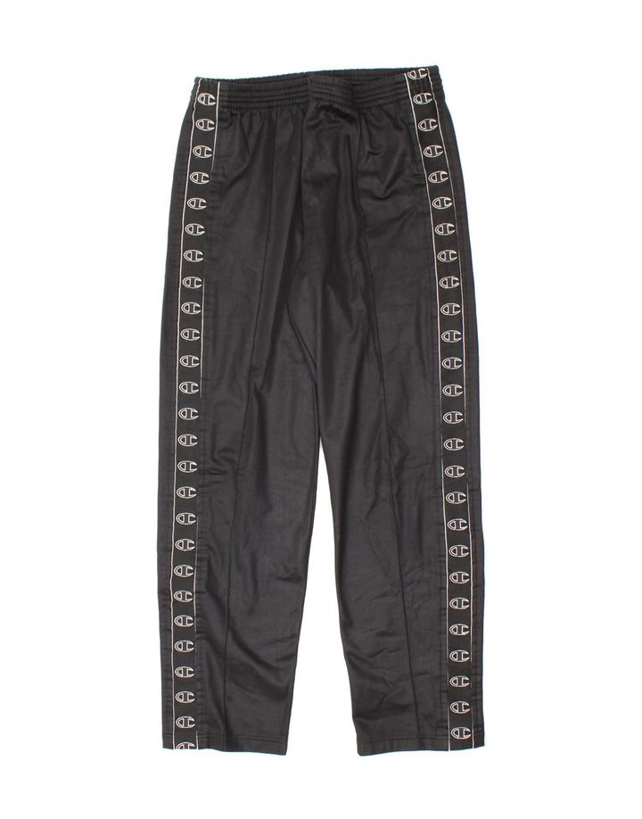 CHAMPION Womens Graphic Tracksuit Trousers UK 14 Medium Black Polyester Vintage Champion and Second-Hand Champion from Messina Hembry 