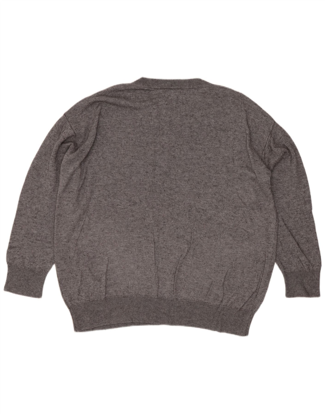 Massimo Dutti Herre Loose Fit Crew Neck Jumper Sweater Small Grey Viscose
