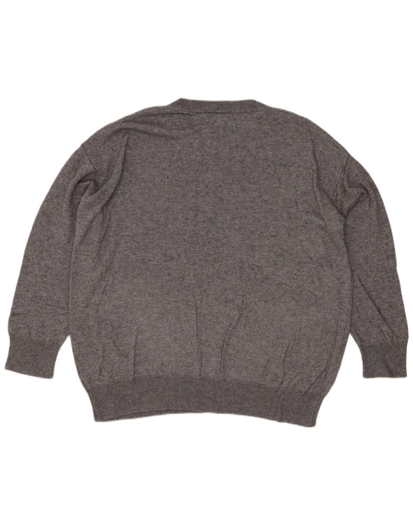 Massimo Dutti Herre Loose Fit Crew Neck Jumper Sweater Small Grey Viscose