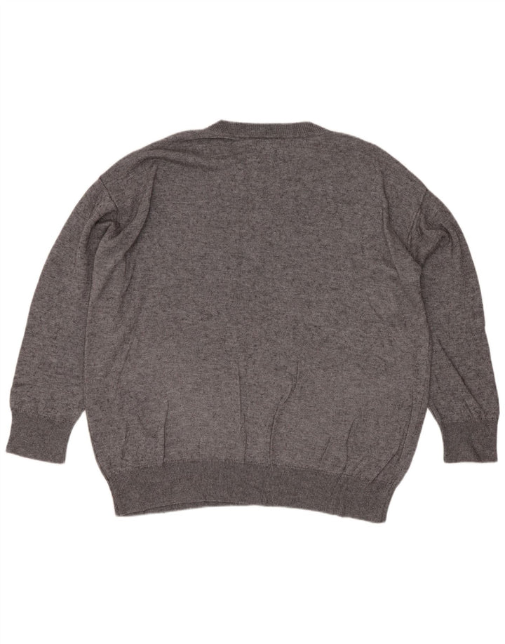 Massimo Dutti Herre Loose Fit Crew Neck Jumper Sweater Small Grey Viscose