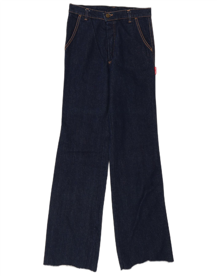 Vintage Dame Bootcut Jeans W30 L33 Marineblå Bomuld