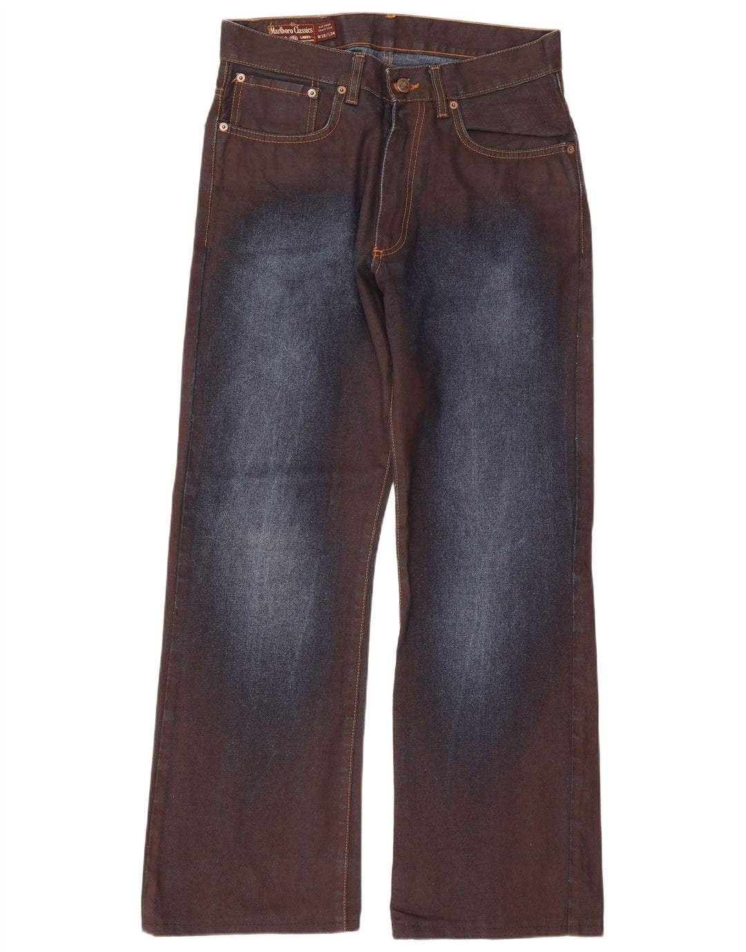 Marlboro Classics Herre Bootcut Jeans W30 L29 Brun Colourblock Bomuld