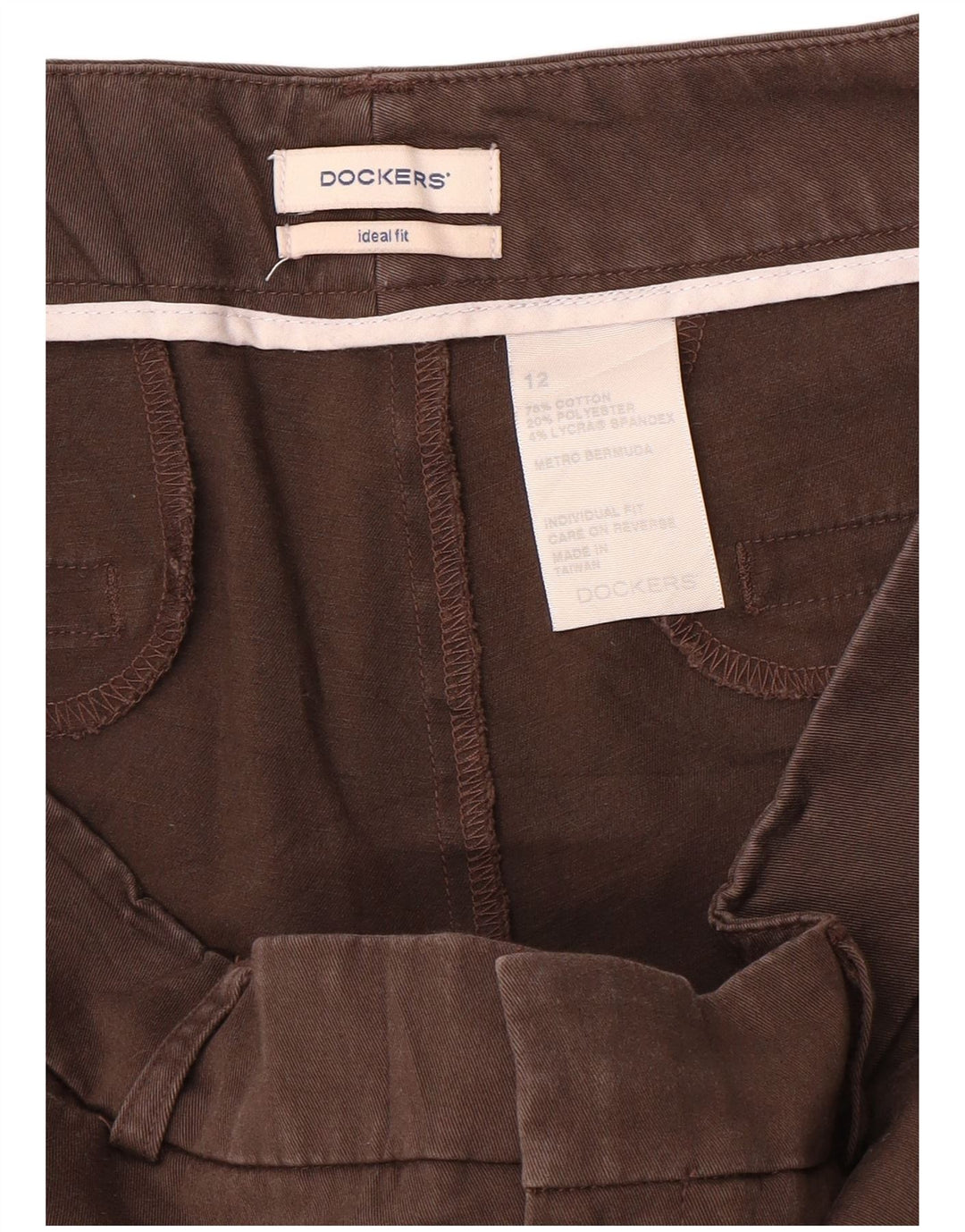 DOCKERS Casual Shorts til kvinder US 12 Large W34 Brown Bomuld