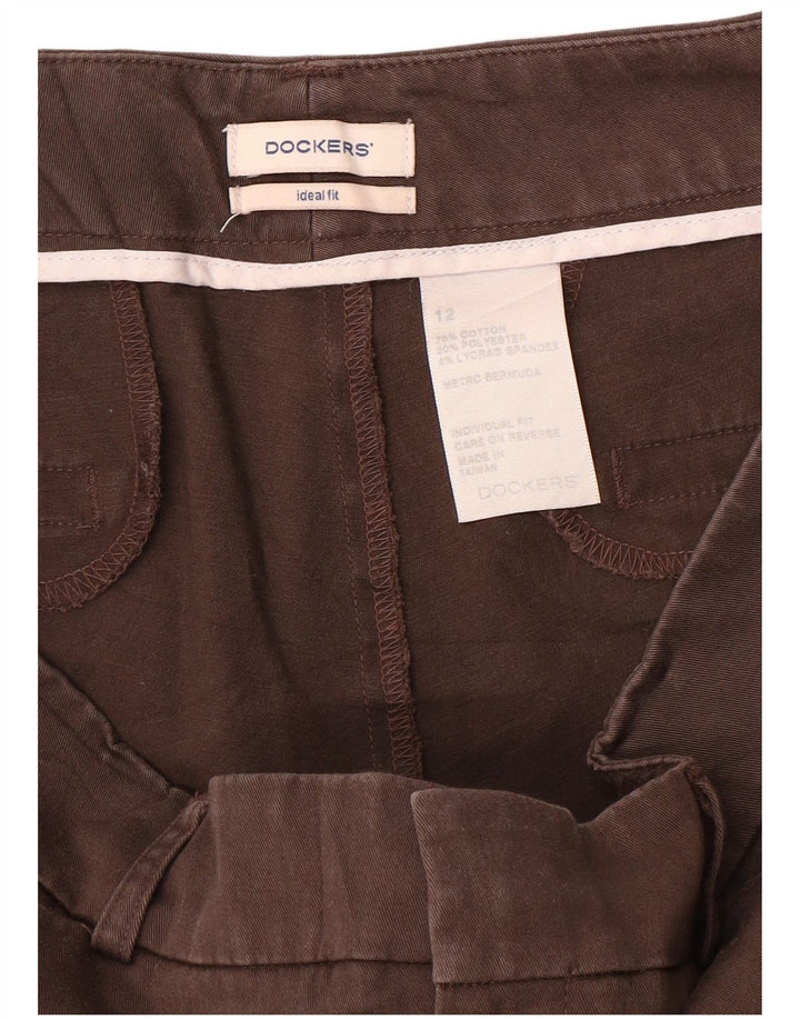 DOCKERS Casual Shorts til kvinder US 12 Large W34 Brown Bomuld