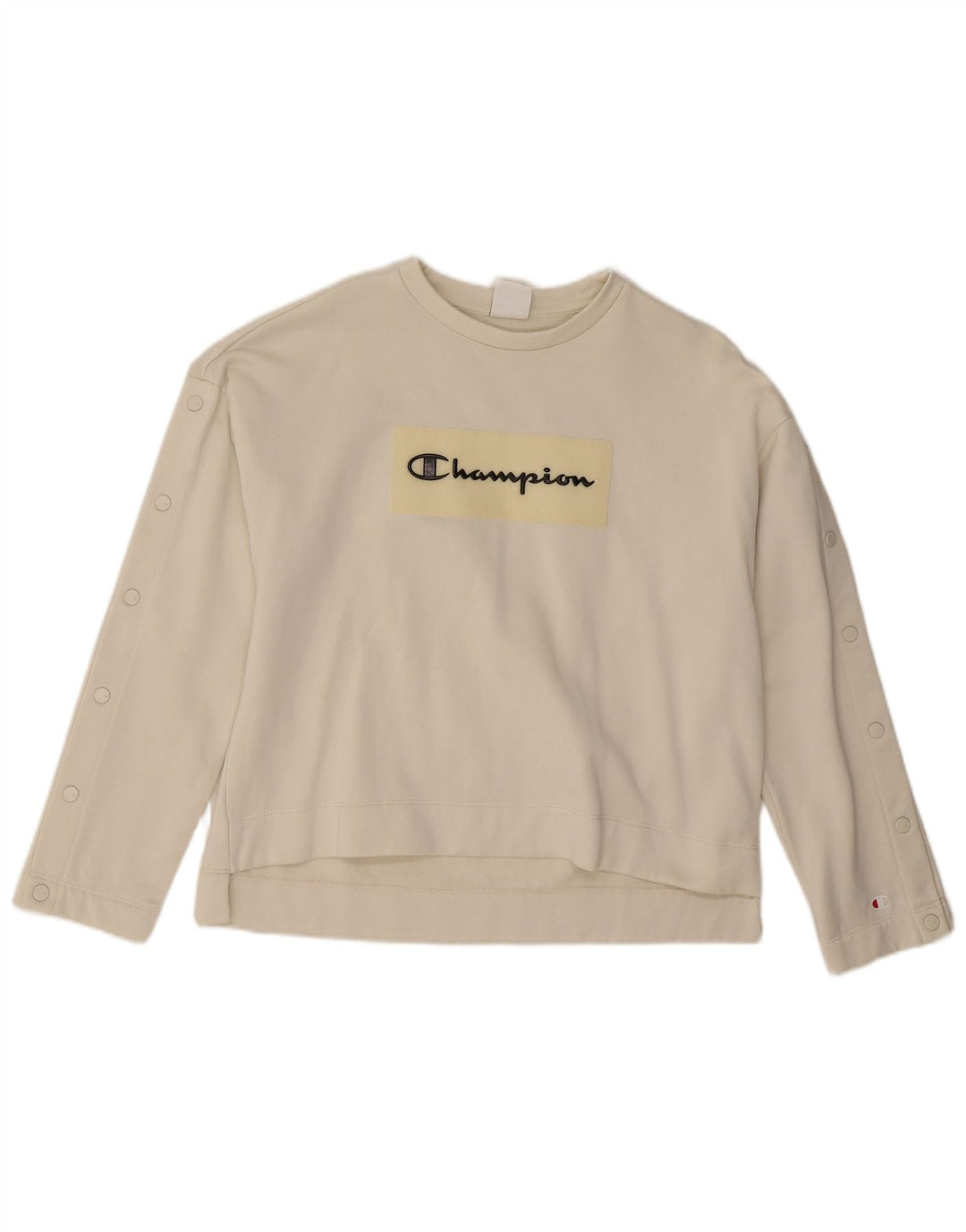 Champion Womens Grafisk Oversized Sweatshirt Jumper UK 10 Small White