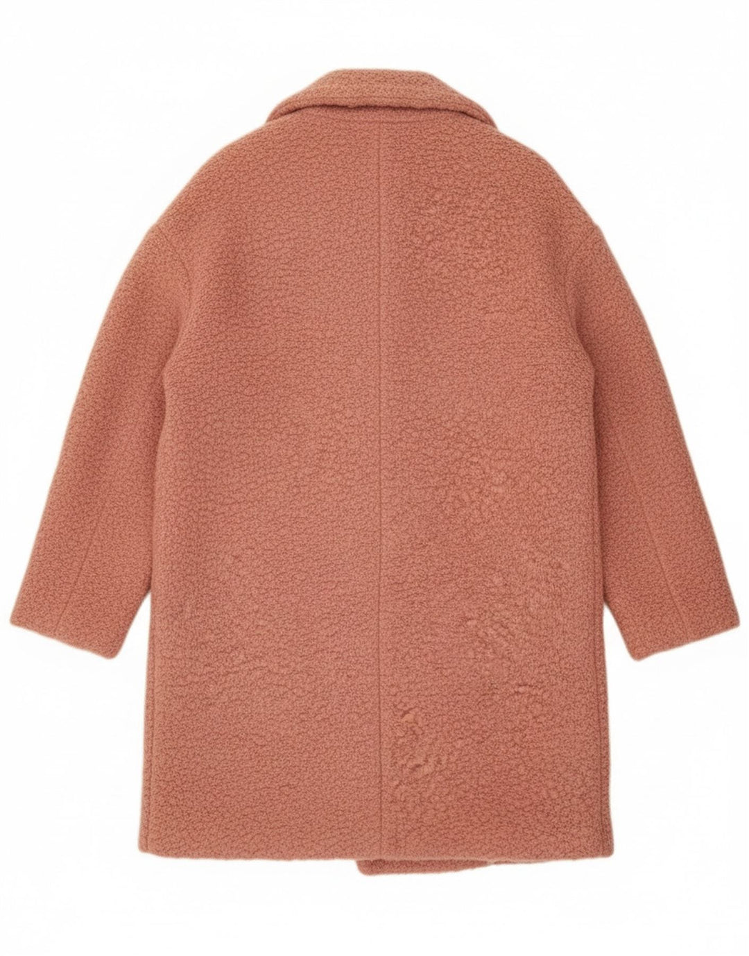 Topshop Dame Oversized Dobbeltradet Frakke UK 10 Lille Pink Uld