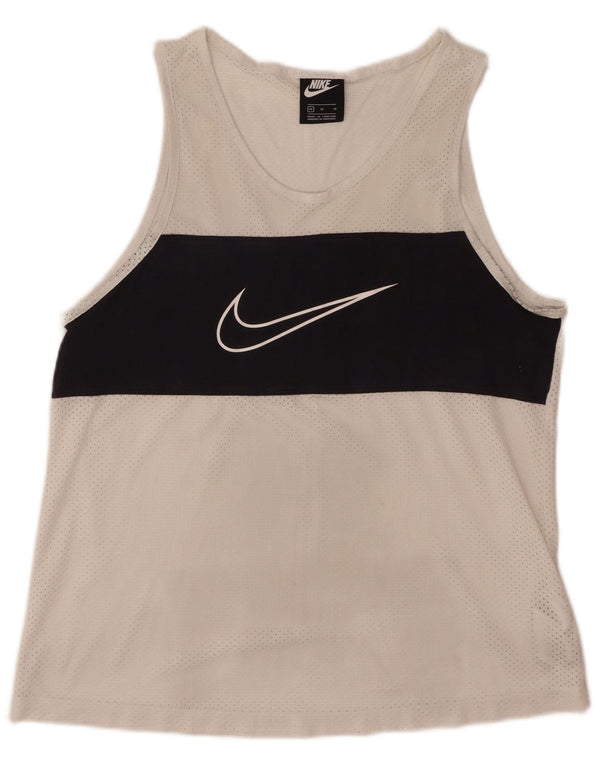 NIKE Herre grafisk vest Top Medium Off White Colourblock Bomuld