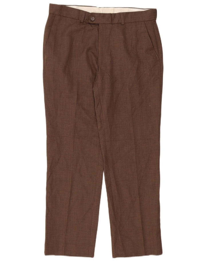 James Pringle Herre lige jakkesæt bukser W34 L29 brun polyester
