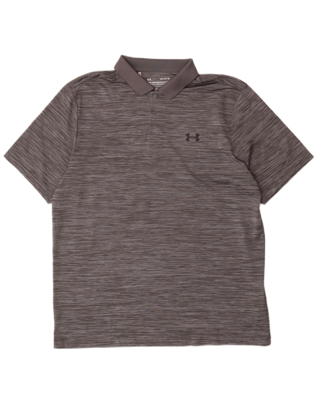 Under Armour Herre Polo Shirt Stor Grå Nålestribet Polyester