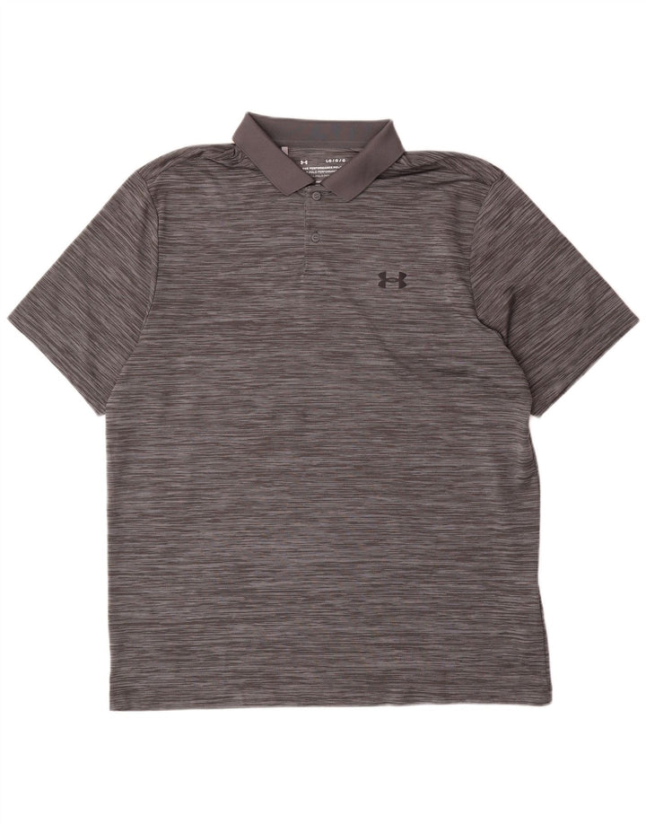 Under Armour Herre Polo Shirt Stor Grå Nålestribet Polyester