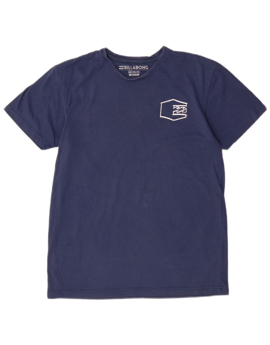 BILLABONG Grafisk T-shirt top til kvinder UK 14 Mellem marineblå polyester